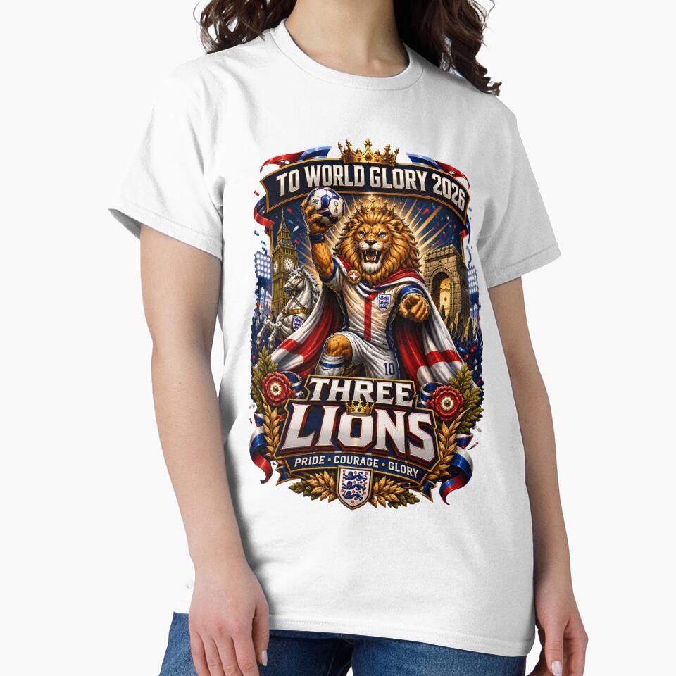 English Three Lions Football Glory 2026 by Retro Arabica