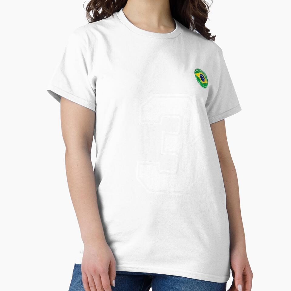 Number 3 Brazil Futbol Football Brazilian soccer Flag Jersey by RoyesButler