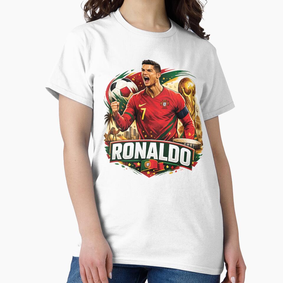 Cristiano Ronaldo Portugal World Cup Design | CR7 Football Fan Art PNG | Soccer Legend Graphic T-Shirt Design by Graphic Therapist