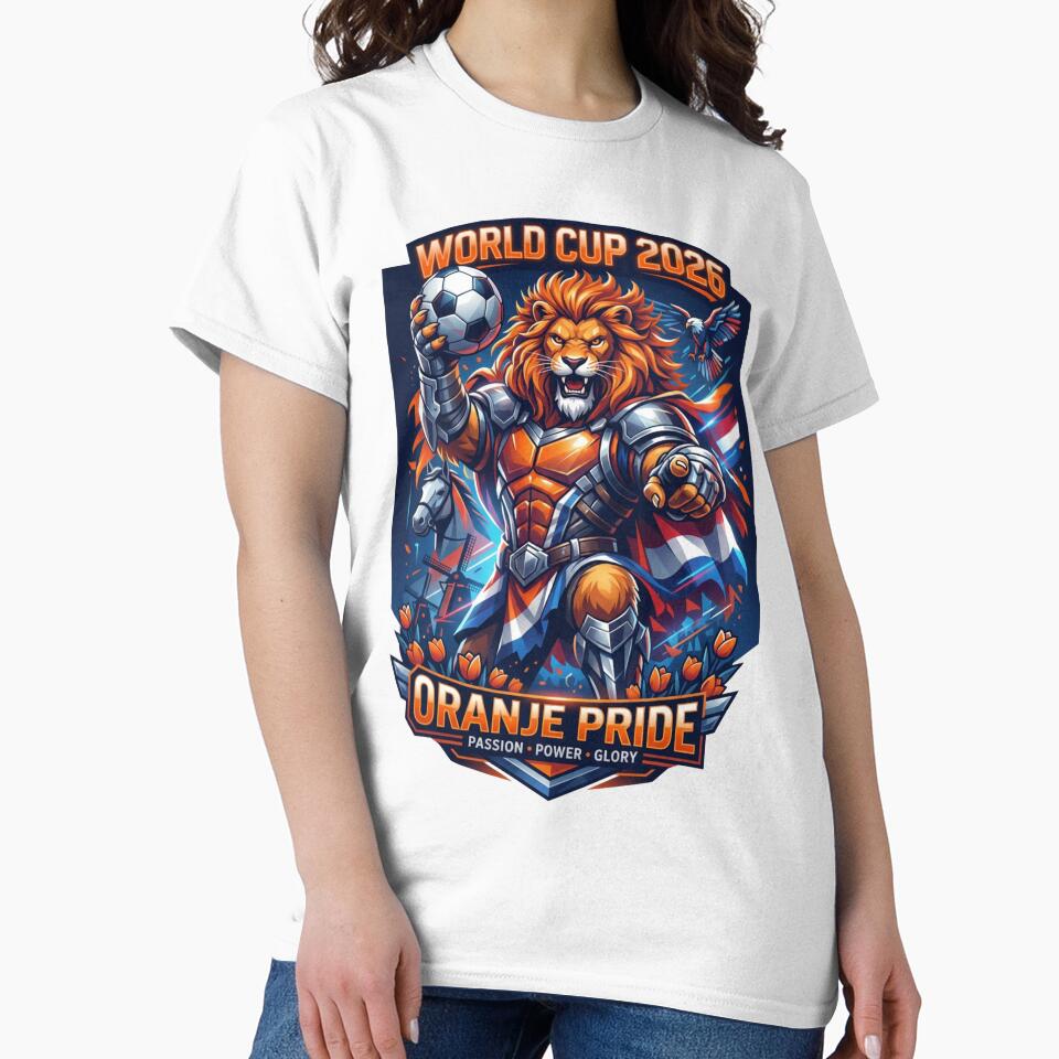 Oranje Pride Lion Football Art by Retro Arabica