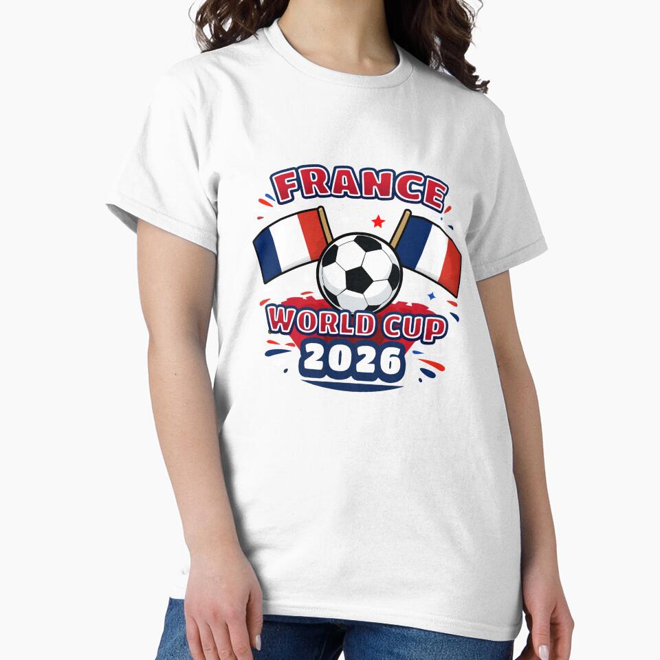 France World Cup 2026 Shield  Minimal Football T-Shirt Design by Ramkumar2025