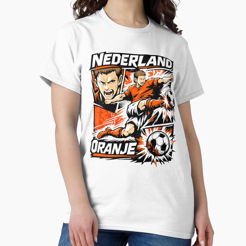 Netherlands Soccer Manga Shirt – Oranjie Football Graphic – Dutch Football Fan Art by JonelCrafts