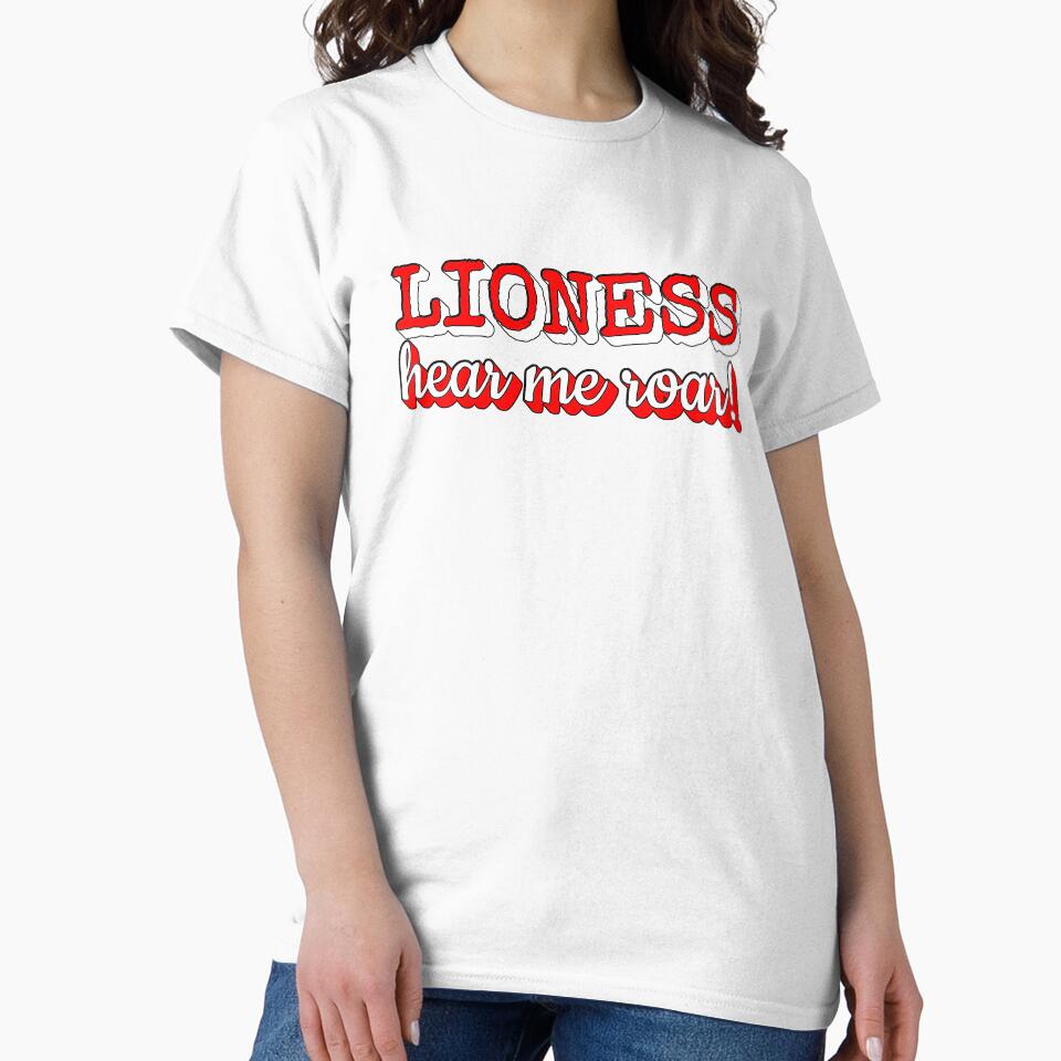 England Lioness Hear Me Roar Fun Women's Football Design by TrulyEpoque