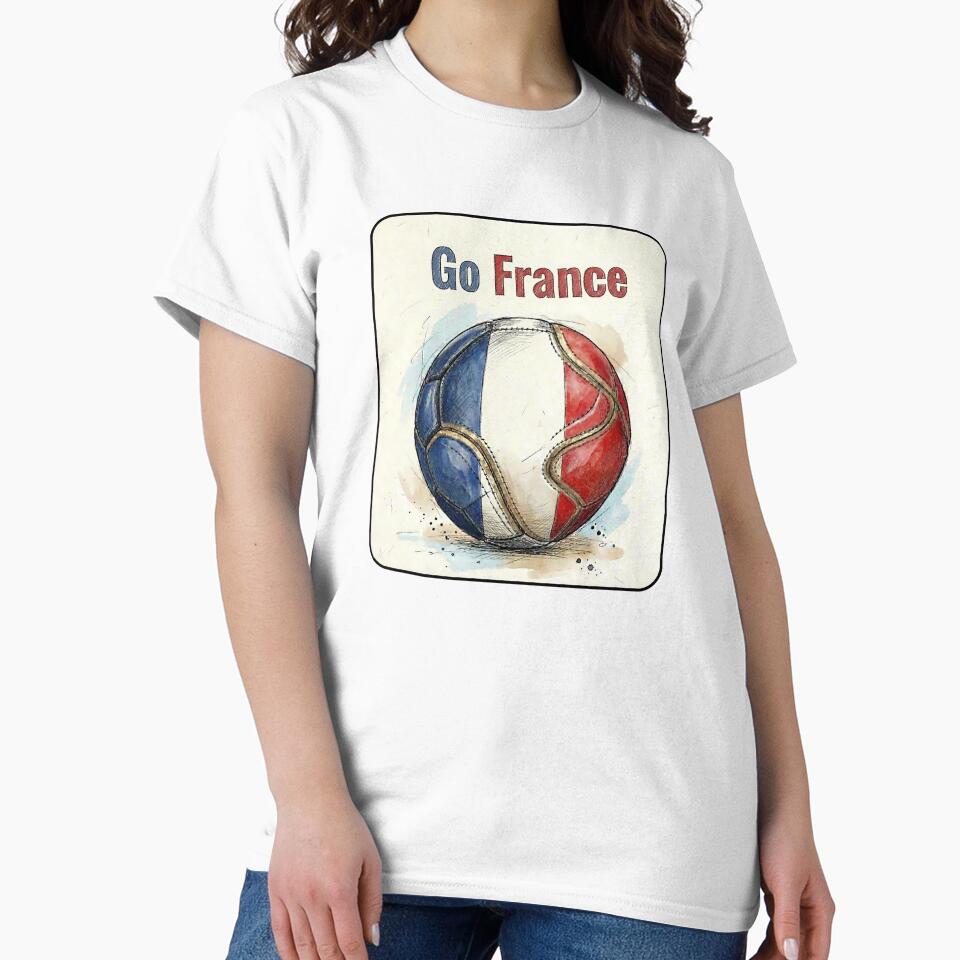 Go France Soccer Ball Flag  | French Football Fan Graphic Tee by PryntedLabs