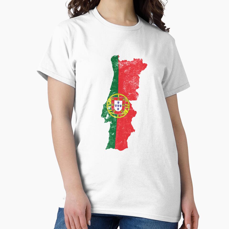 Portugal Flag Map tshirt distressed vintage by farhanhafeez