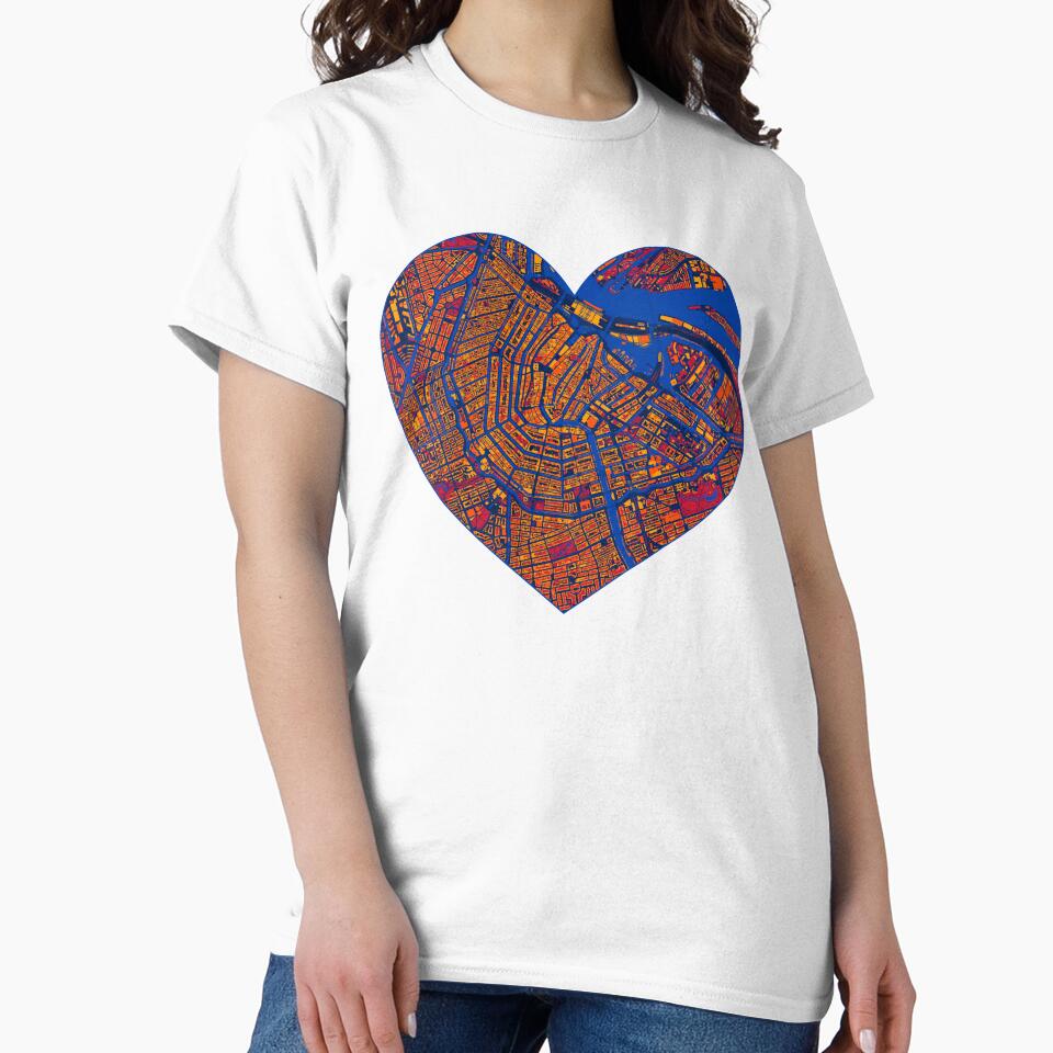 Amsterdam Oranje Heart Map – Dutch Football City Art by BottleGnome
