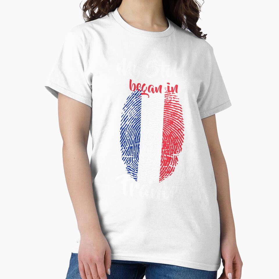 My story began in France Flag Fingerprint DNA French by PartyShirts1