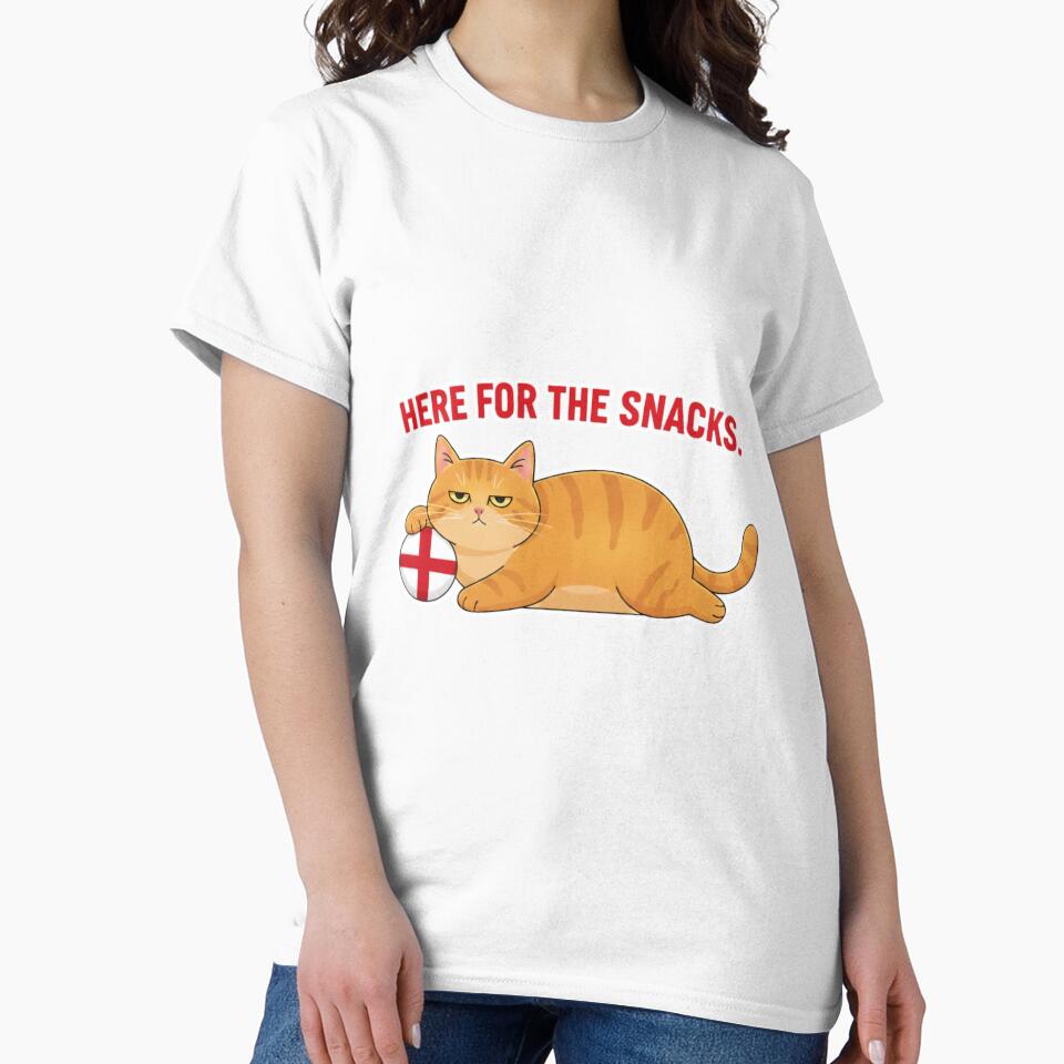 Here for the Snacks — Lazy Orange Tabby World Cup Cat RED by catastrocat