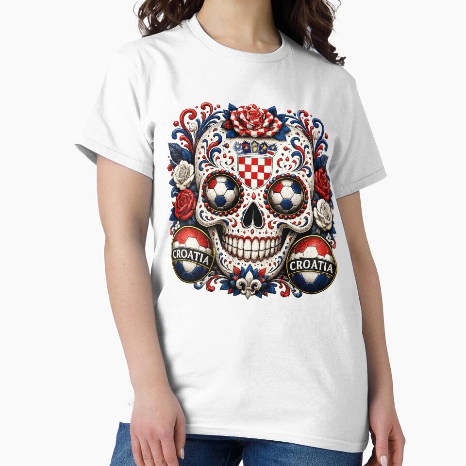 Croatia Soccer Skull by ShadowLabStudio