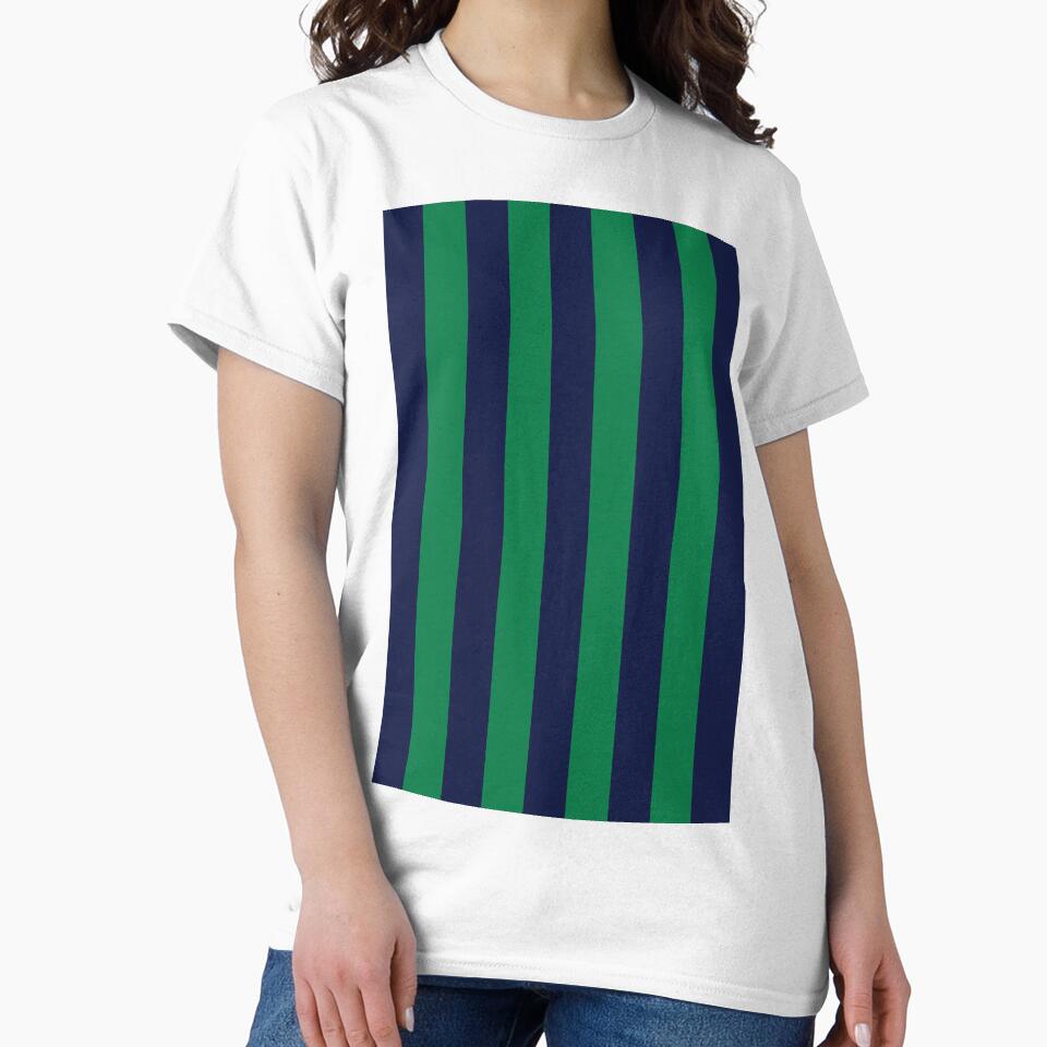 Leeds Retro 1994 - 96 Green and Navy Striped Away by Sporting Colour