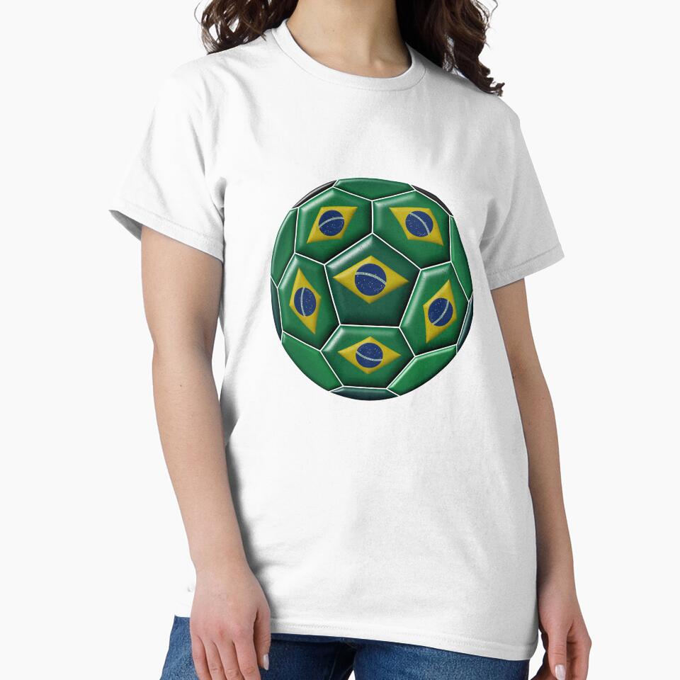Soccer ball with Brazilian flag by siloto