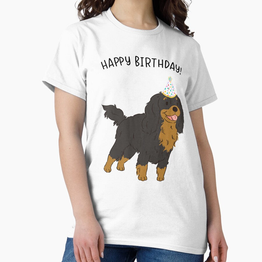 Black And Tan Cavalier King Charles Spaniel Cavie Dog Happy Birthday Classic T Shirt Hoodie, Sweatshirt | PureTeeCo.com