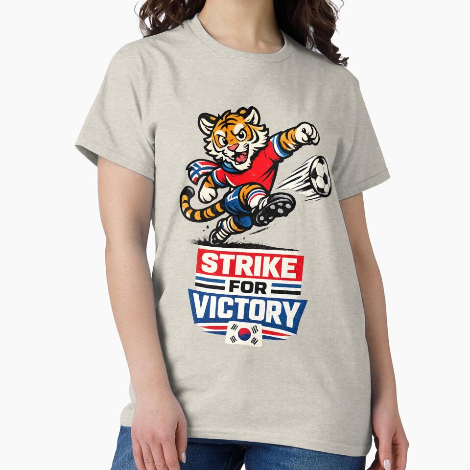 Cute Korean Tiger Football Mascot – Strike for Victory Soccer Player Sticker, T-Shirt & Vector Design by  Artistry in Motion by MADsrecreation