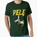 Bicycle Kick - Pele - SOCCER FOOTBALL - BRAZIL GLOBE FLAG YELLOW TEXT version 2 by AMGraphicStudio