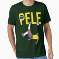 Bicycle Kick - Pele - SOCCER FOOTBALL - BRAZIL GLOBE FLAG YELLOW TEXT by AMGraphicStudio