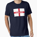 England Flag With Text (On Blue) by STUDIO-72
