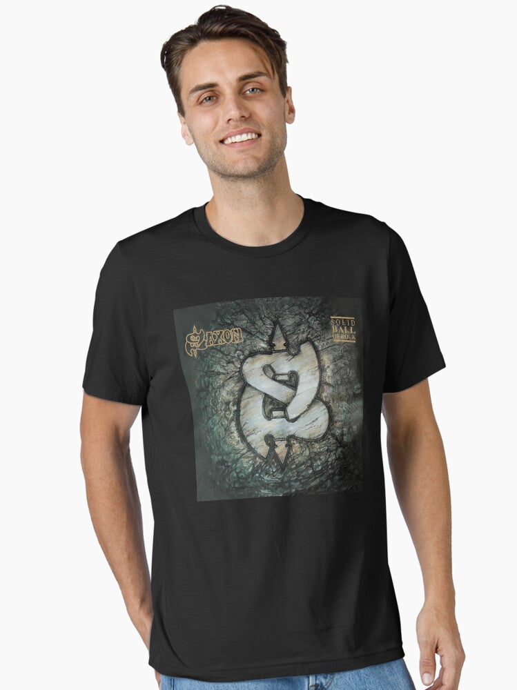 Saxon - Solid Ball of Rock album 1991 Essential T-Shirt Hoodie, Sweatshirt | PureTeeCo.com (Image 1)