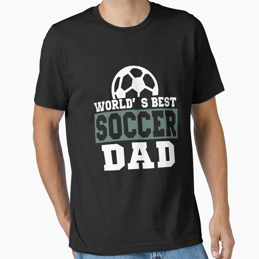 World_s Best Soccer Dad Player Funny Fathers Day Cool Gift T-Shirt by TeeSaLim