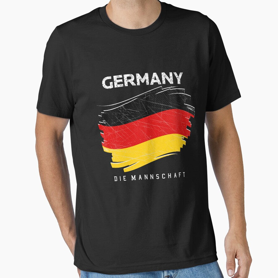 Germany Football Fan Tee. Soccer Supporter Jersey Costume with Germany Team Slogan and German Flag Vintage Graphic by Vintage-Graphic