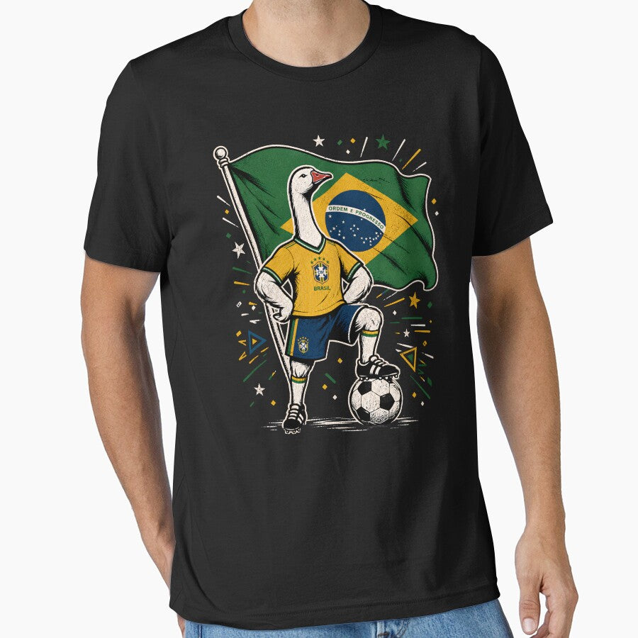 Brazil Soccer Goose – Patriotic Football Fan by THREE LITTLE BEANS