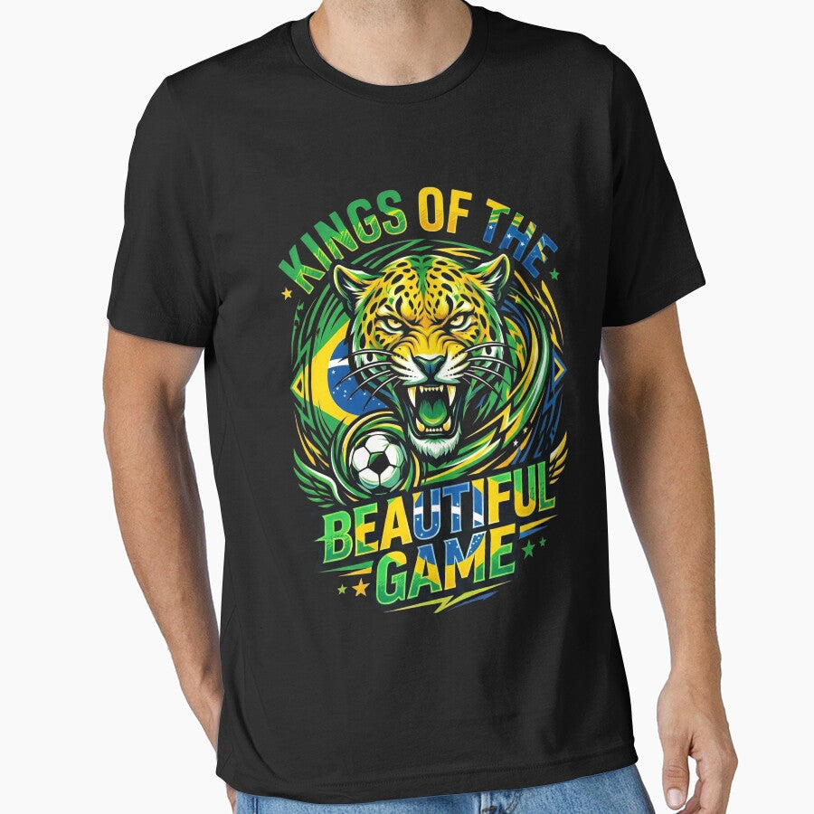 Kings of the Beautiful Game Brazil Jaguar Fan Shirt by VizoArt-Studio