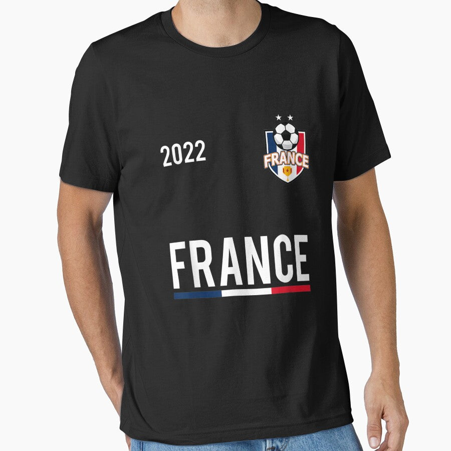 France Flag Soccer Jersey Ball French Football T-Shirt by Baron-Hagen