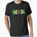Brasil Flag Brazilian Soccer Fan Men Women Boys Girls Kids T-Shirt by Francois-Lemann
