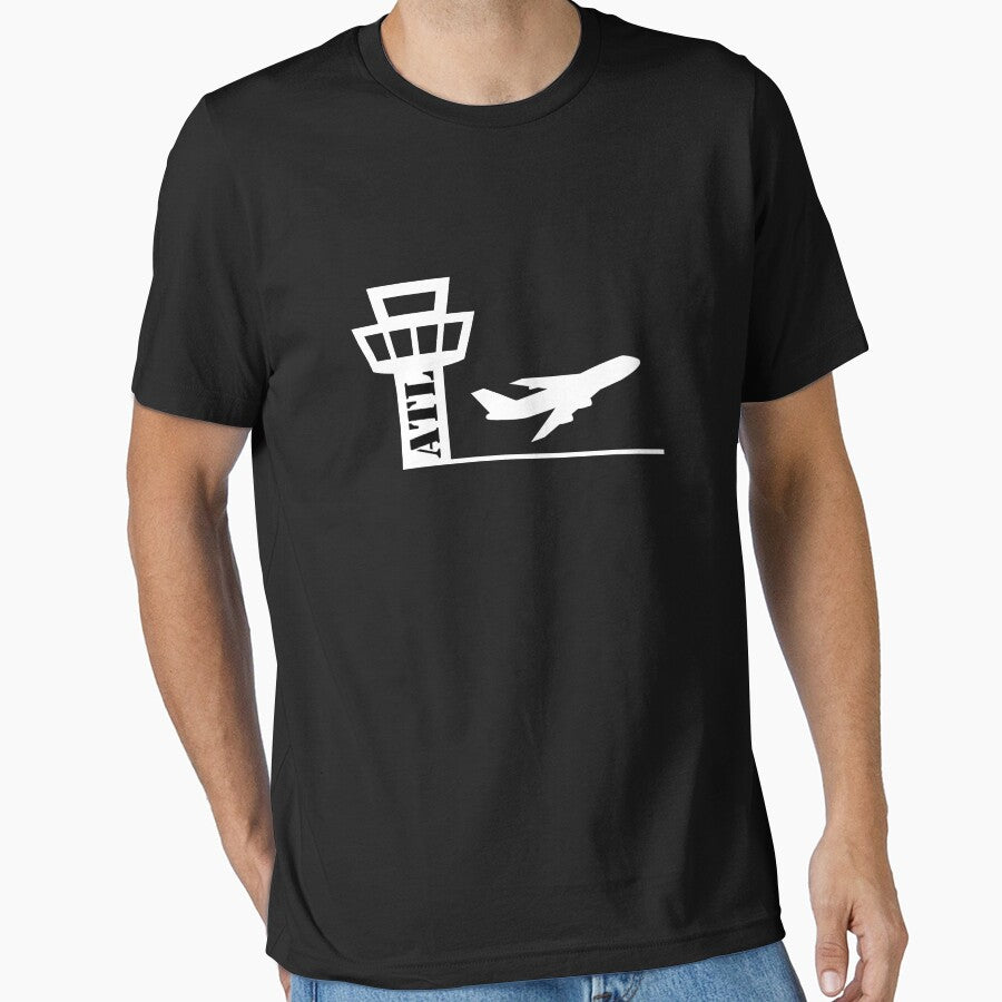Atl Atlanta Georgia Airport Air Traffic Control Tower Airport Code Essential T Shirt Hoodie, Sweatshirt | PureTeeCo.com