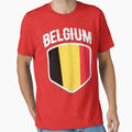 Belgium National Flag World Sport Stadium Fans T Shirt Supporter Jersey Football Cup TShirt by screenworks