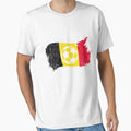 Vintage Belgian National Flag & Soccer Ball Design Cool Gift For Belgium Lovers Tourists Souvenir Cool National Belgian Football Fans Gift by FunnySunny T-Shirts
