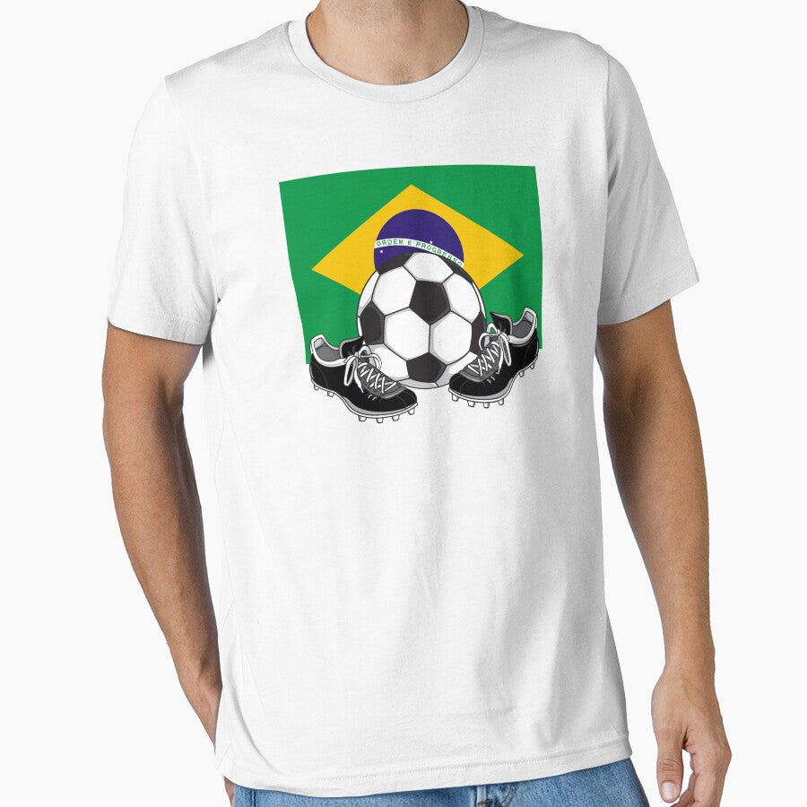 FOOTBALL BRAZIL SOCCER BRAZILIAN FLAG by SportsT-Shirts