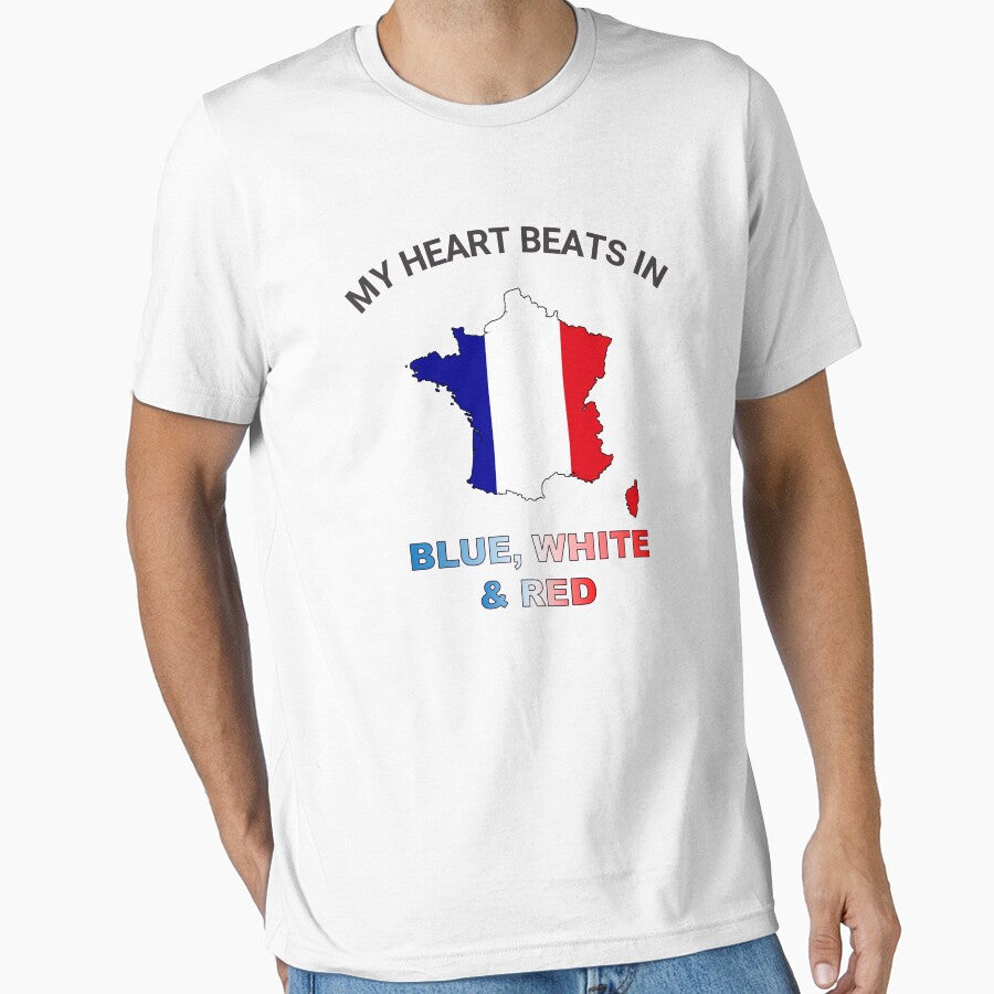 France Gallic Rooster - My Heart Beats in Blue White Red by FancifulDesign