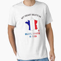 France Gallic Rooster - My Heart Beats in Blue White Red by FancifulDesign