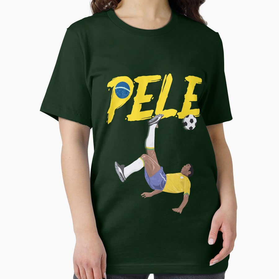 Bicycle Kick - Pele - SOCCER FOOTBALL - BRAZIL GLOBE FLAG YELLOW TEXT version 2 by AMGraphicStudio