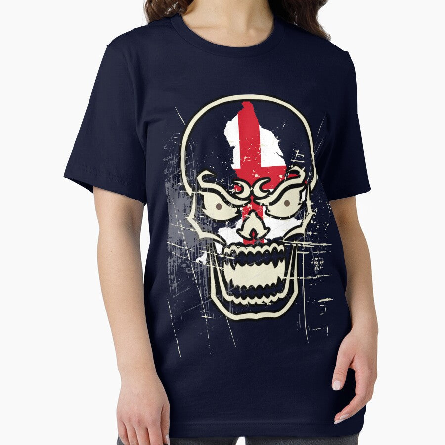 St George Cross Skull – England Flag Gothic Rebel Design by SKULLARTISTRY