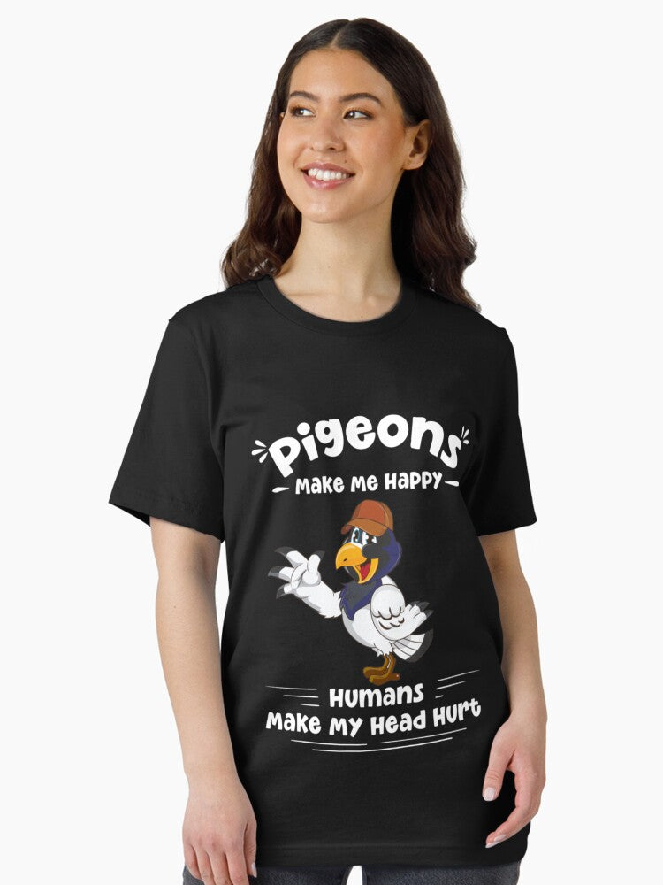 pigeons Make Me Happy Humans Make My Head Hurt - Funny pigeons Essential T-Shirt Hoodie, Sweatshirt | PureTeeCo.com (Image 2)