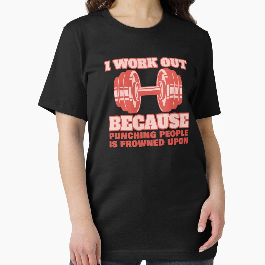 I Work Out Because Punching People Is Frowned Upon Funny Gym Enthusiast by HeavenlyHuesStudio