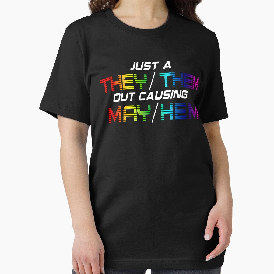 They/Them Causing Mayhem Nonbinary Pride Holographic LGBT by PeterGignac