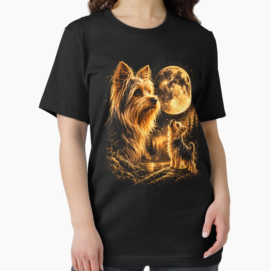 Yorkie Howling to The Moon Vintage 90s Retro Yorkie Graphic by will freed18