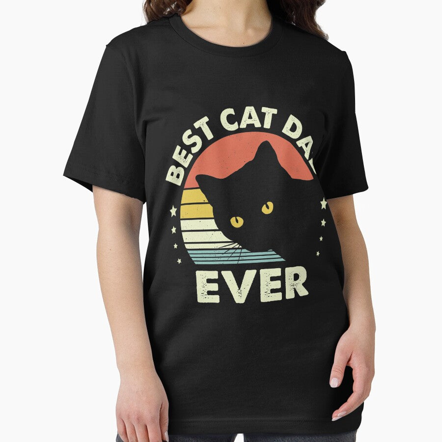 Vintage Best Black Cat Dad Ever by VernonCruz
