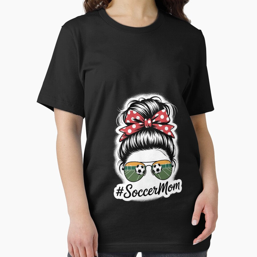 Women Mom Life Soccer Mom Mothers Day Messy Bun Women by RustsyMin