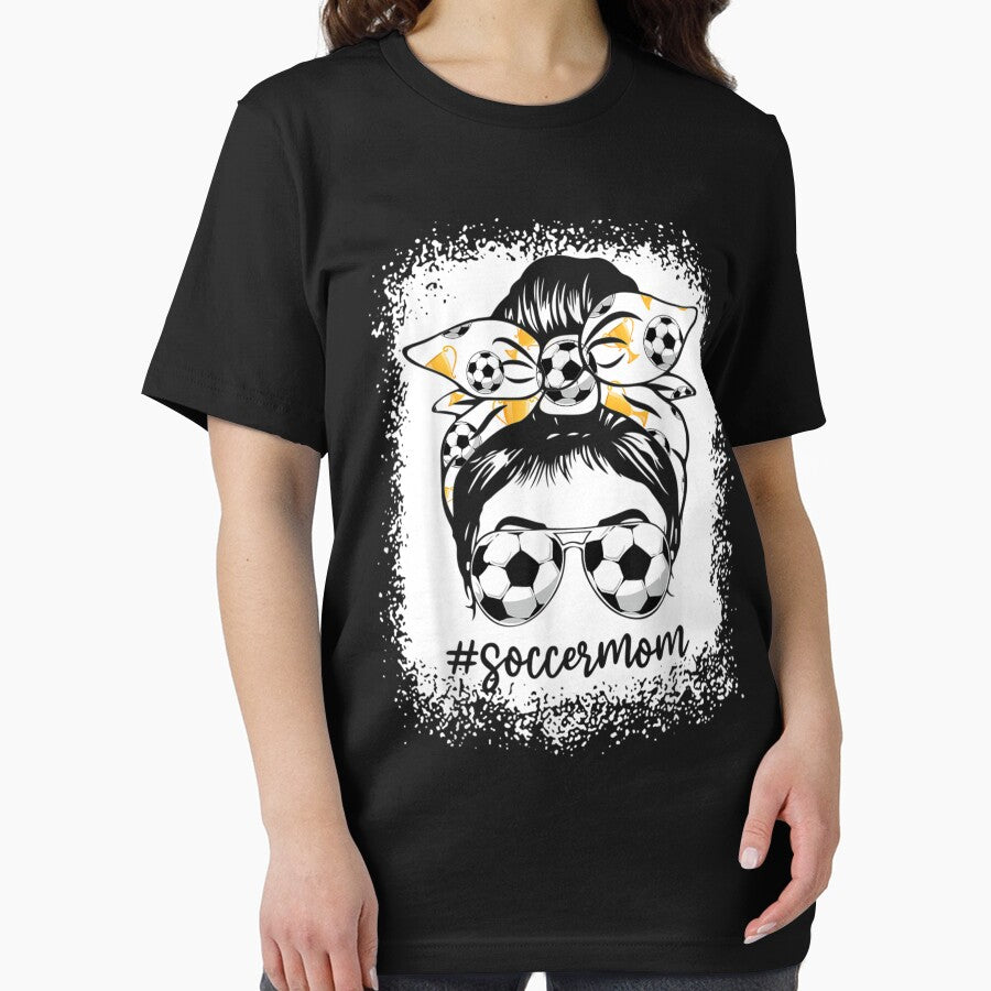 Women Soccer Mom Messy Bun Soccer Lover by georgebuckart