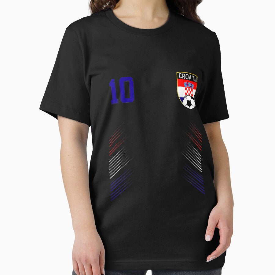 Croatia Soccer Croatian Football Retro 10 Jersey T-Shirt by Baron-Hagen