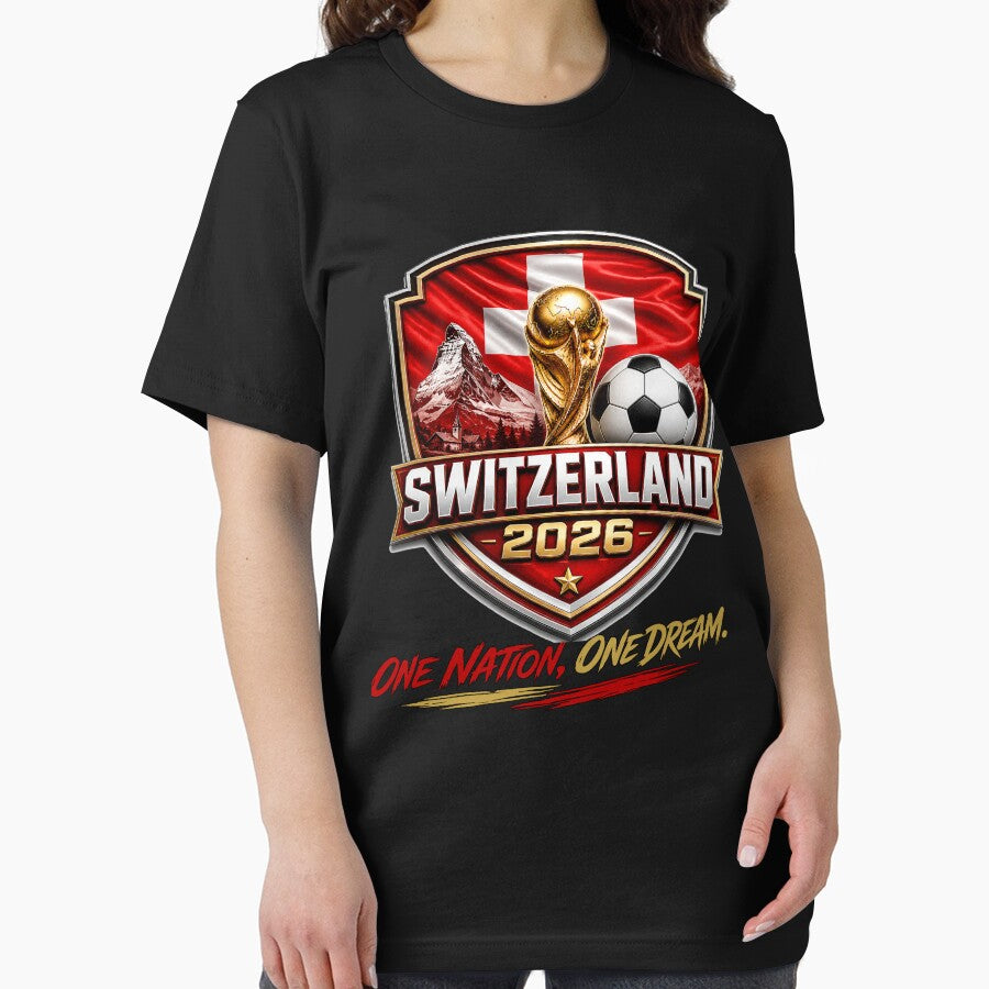 Switzerland Football 2026 Fan Crest | Swiss  Supporter Hopp Schwiiz | Switzerland Football Pride | Swiss Soccer Fan Shirt by Huddy-clothes