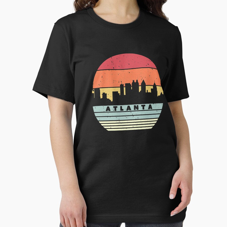 Atlanta Souvenir Product. Retro Style USA Skyline Print Essential T-Shirt Hoodie, Sweatshirt | PureTeeCo.com