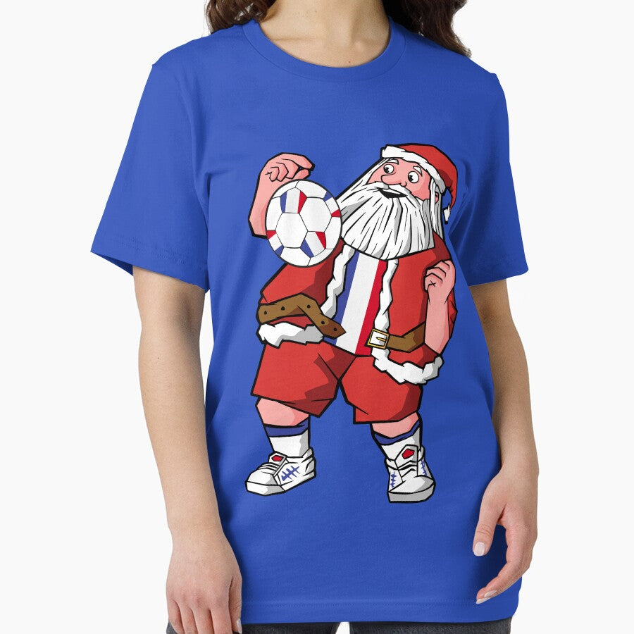 Santa Playing Football Father Christmas France Flag Kids, Mens, Womens. by pipsmerch
