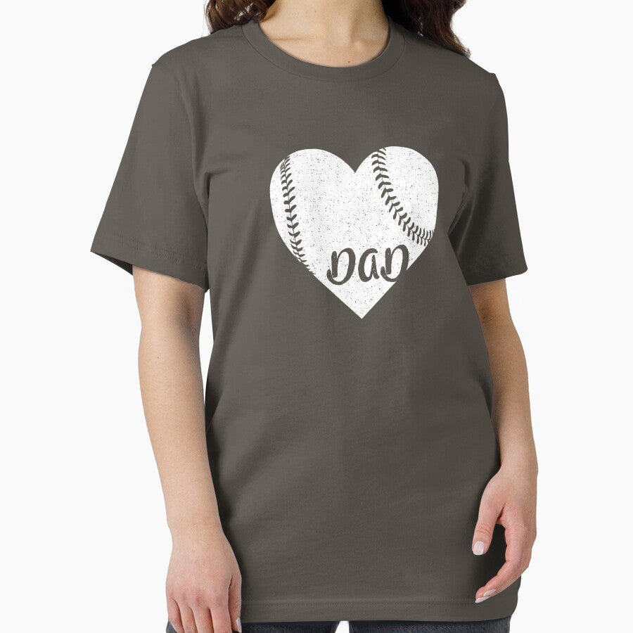 Baseball Dad Heart Baseball Lover Shirt Essential T-Shirt Hoodie, Sweatshirt | PureTeeCo.com