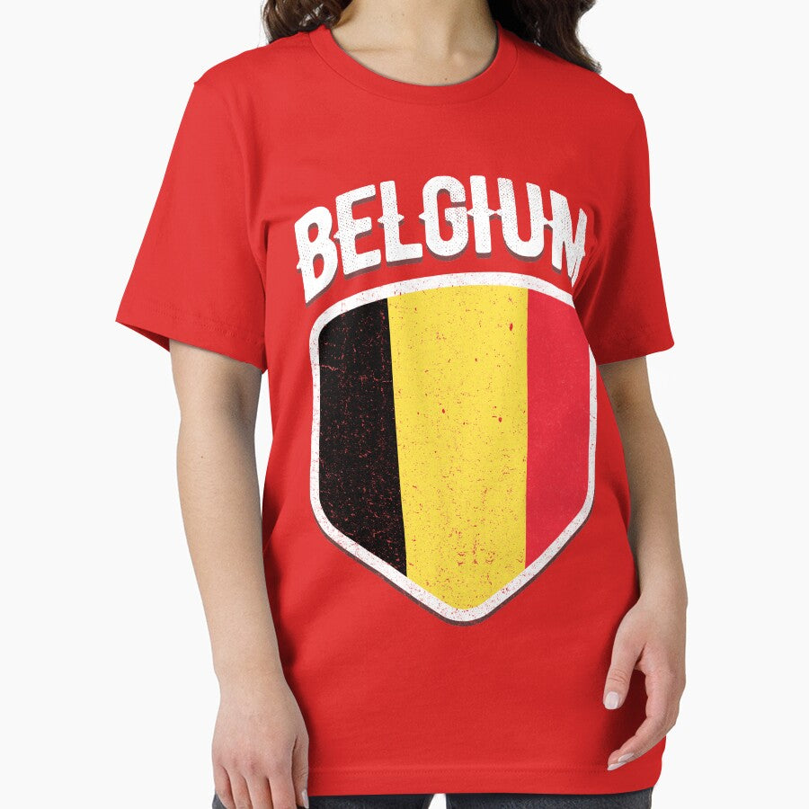Belgium National Flag World Sport Stadium Fans T Shirt Supporter Jersey Football Cup TShirt by screenworks