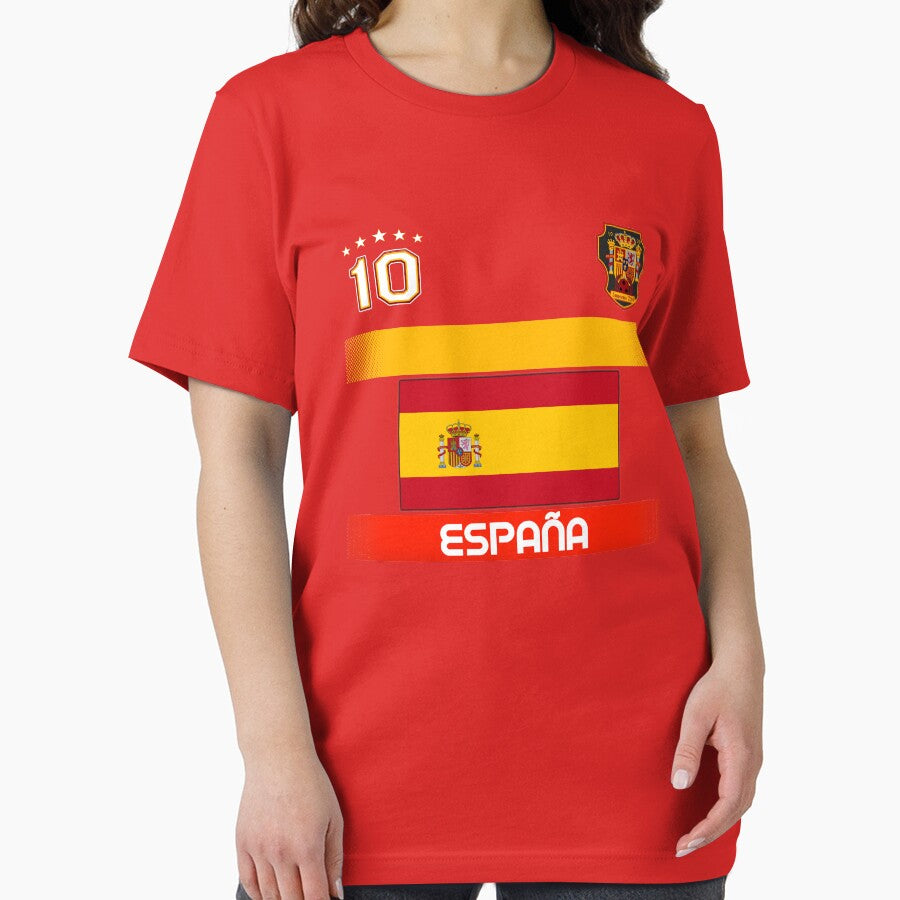 Spain Soccer Shirt with Flag, Shield and Number 10 by fermo
