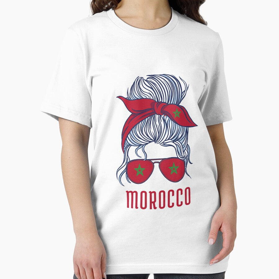 Morocco Flag Messy Bun Hair Gift For Morocco Soccer Team Fans Moroccan Mom Woman Girl by ollalla